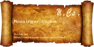 Messinger Csaba névjegykártya