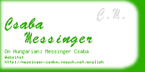 csaba messinger business card